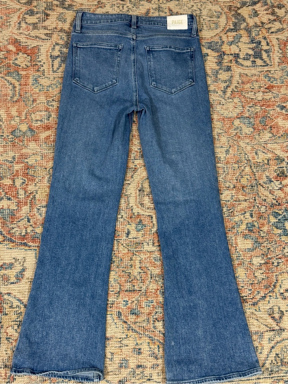 PAIGE Laurel Canyon Jeans 29 High Rise Flare Bootcut Medium Wash Stretch Denim - Picture 4 of 12
